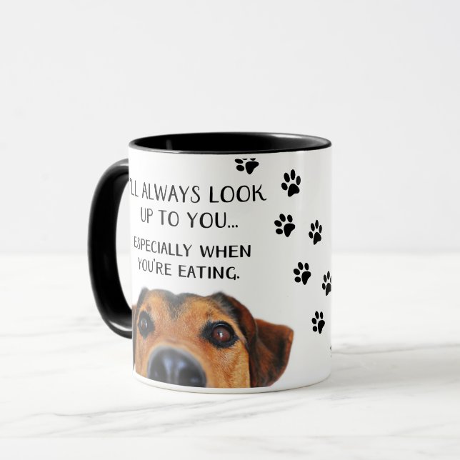 Look Up To You Funny Personalized Dog Mug (Front Left)