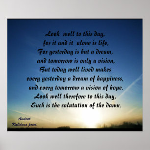 LOOK WELL TO THIS DAY POSTER