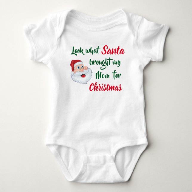 Look What Santa Brought For Xmas Baby Bodysuit (Front)