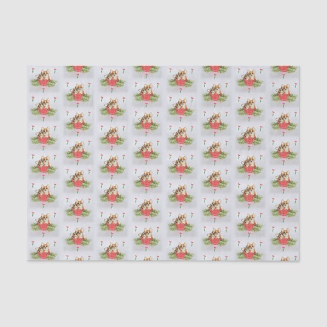 "Look who bloomed!" Corgi Tissue Paper (Front)