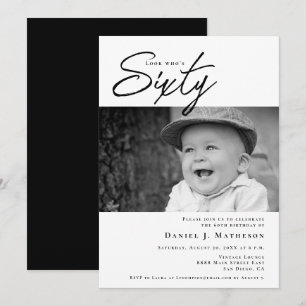 Look Who’s Sixty Funny baby Photo 60th Birthday Invitation
