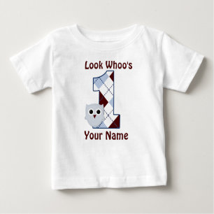 Look Whoo's 1 Owl Boys Birthday T-shirt
