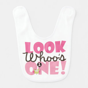 Look Whoo's One Owl 1st Birthday Bib