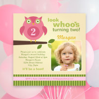 Look Whoos Turning Two Pink Owl Birthday