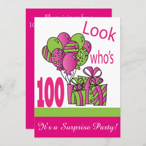 Look Whos 100  100th Birthday Invitation