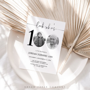 Look Who's 100 Photo 100th Birthday Invite