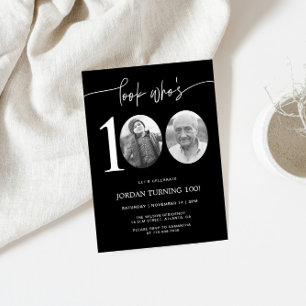 Look Who's 100 Photo 100th Birthday Invite