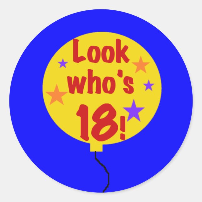 Look Who's 18 Classic Round Sticker (Front)