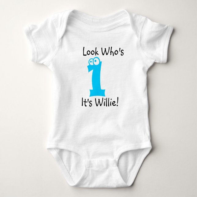 Look Who's 1 Customizable Birthday Tshirt (Front)