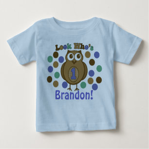 Look Who's 1 Owl First Birthday Shirt