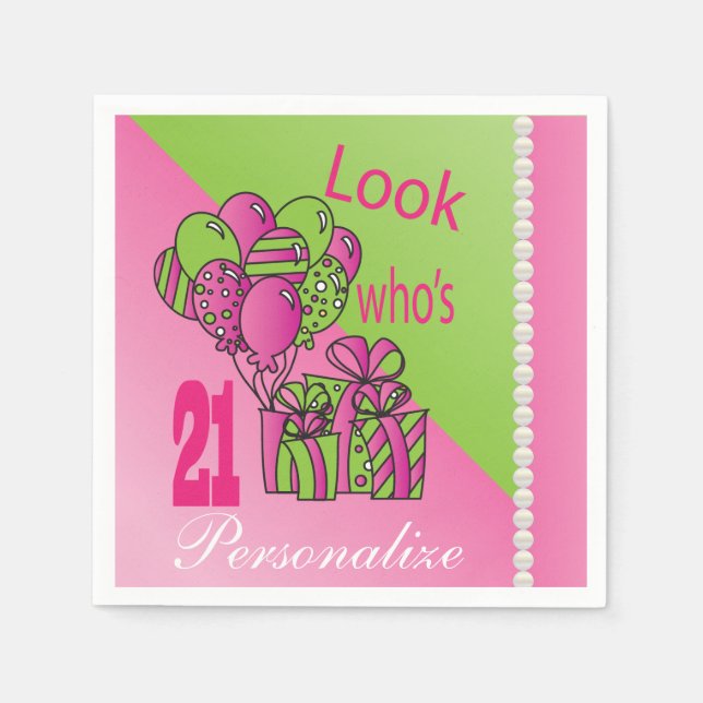 Look Who's 21 | 21st Birthday Paper Napkins (Front)