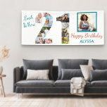 Look Who's 21 Photo Collage 21st Birthday Party Banner<br><div class="desc">Custom 21st birthday banner which you can personalize with a name and some of your favorite photos. The photo template displays your pictures in a photo collage which forms the number 21 as well as one main square picture. The design reads "look who's 21 .. Happy Birthday [your name]".</div>