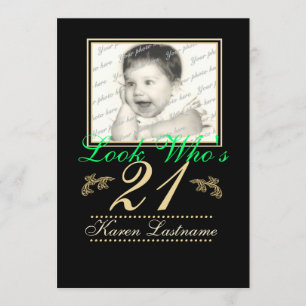 Look Who's 21 Photo Invitation