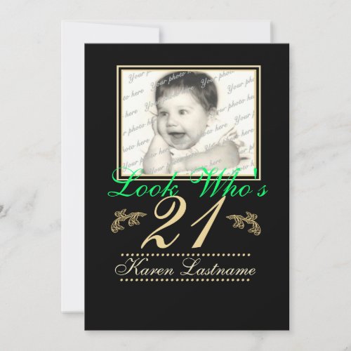 Look Who's 21 Photo Invitation