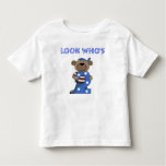 Look Who&#39;s 2 Boys Birthday Bear Toddler T-shirt at Zazzle