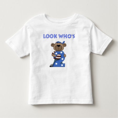 Look Who's 2 Boys Birthday Bear Toddler T-shirt