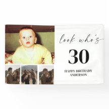 Look Who's 30 Birthday Party 4 Photo Collage