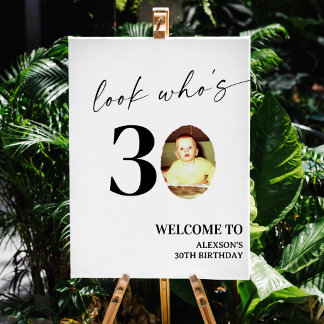 Look Who's 30! Modern Photo 30th Birthday Foam Board