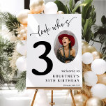 Look Who's 30! Modern Photo 30th Birthday Foam Board<br><div class="desc">Celebrate the magnificence of turning 30 with these 'Look who's 30' Party Foam Boards. Adorned with a sophisticated italic serif font and an elegant calligraphy script set on a minimalist white backdrop, these signs are the star of the show. Showcasing a photo of the birthday celebrant in the zero position,...</div>
