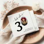 Look Who's 30! Modern Photo 30th Birthday Napkins<br><div class="desc">Embrace a new decade with our 'Look who's 30' Party napkins. Chic, personalized, and designed to spark joy, these napkins are the perfect addition to a memorable birthday celebration. Featuring the portrait of the birthday star, they add a unique touch to the milestone event. Celebrate turning 30 with style and...</div>