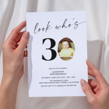 Look Who's 30 Modern Simple Photo 30th Birthday