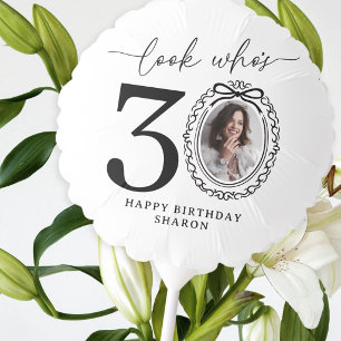 Look Who's 30 Personalized Photo Birthday Balloon