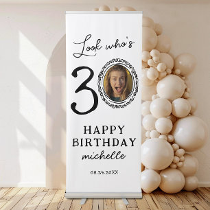 Look Who's 30 Photo 30th Birthday Party Retractable Banner