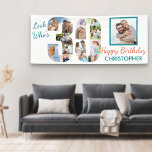 Look Who's 30 Photo Collage 30th Birthday Party Banner<br><div class="desc">Custom 30th birthday banner which you can personalize with a name and some of your favorite photos. The photo template displays your pictures in a photo collage which forms the number 30 as well as one main square picture. The design reads "look who's 30 .. Happy Birthday [your name]".</div>