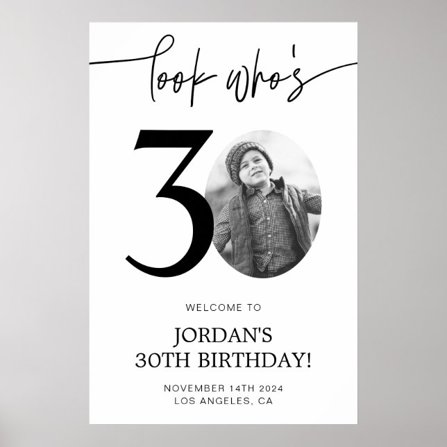 Look Who's 30 Welcome Sign (Front)