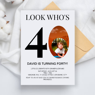 Look Who's 40 40th Birthday Party For Men Women Invitation