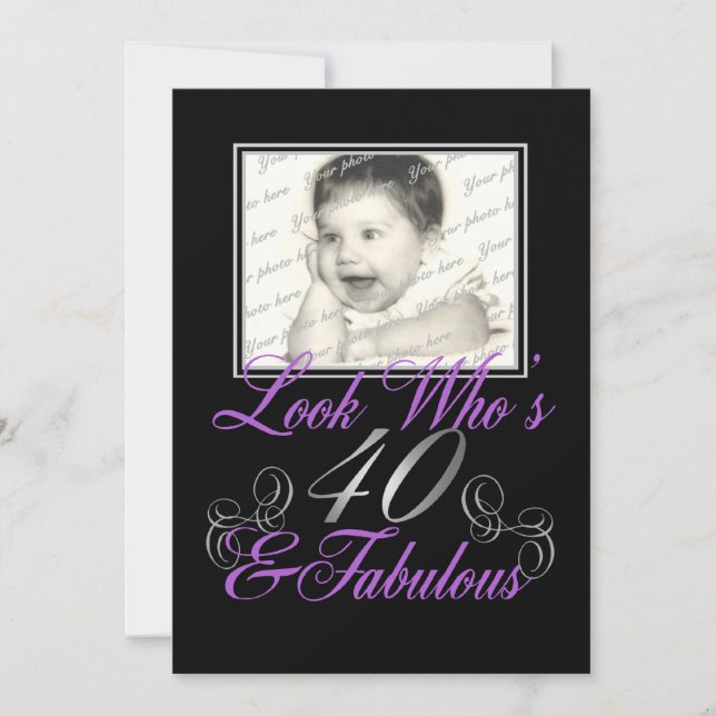 Look Who's 40 and Fabulous Invitation (Front)