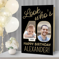 Look Who's 40 Black & Gold Giant 2 Photo Birthday