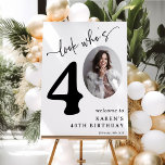 Look Who's 40! Modern Photo 40th Birthday Foam Board<br><div class="desc">Celebrate the magnificence of turning 40 with these 'Look who's 40' Party Foam Boards. Adorned with a sophisticated italic serif font and an elegant calligraphy script set on a minimalist white backdrop, these signs are the star of the show. Showcasing a photo of the birthday celebrant in the zero position,...</div>