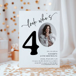 Look Who's 40! Modern Photo 40th Birthday Invitation<br><div class="desc">Celebrate the big 4-0 in style with our 'Look who's 40' Party Invites. Each invite features a stunning black italic serif font and elegant calligraphy script, set against a minimalist white background. The pièce de résistance? A photograph of the birthday star in the zero position! These invitations are perfect for...</div>