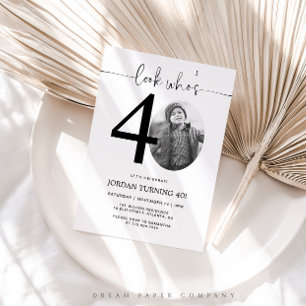 Look Who's 40 Photo 40th Birthday Invite