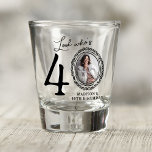 Look Who's 40! Photo 40th Birthday Shot Glass<br><div class="desc">Usher in the big 4-0 with style and a personalized touch! With our 'Look Who's 40' party shot glasses, celebrate your milestone birthday with a pinch of fun and a ton of uniqueness. Each glass is designed with a quirky hand-doodled border, your name, and your face replacing the zero in...</div>