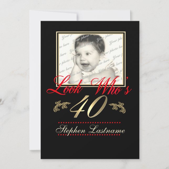 Look Who's 40 Photo Invitation (Front)