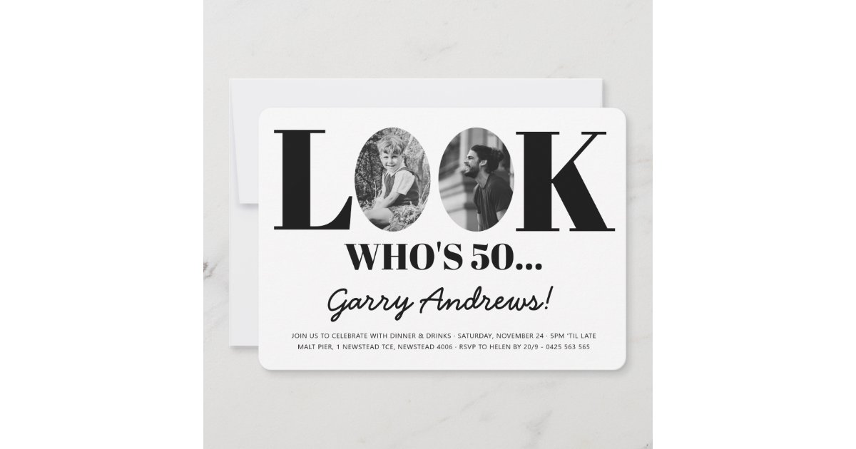 Look Whos 50 50th Invitation Zazzle