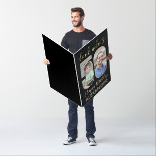 Look Who's 50 Black Gold 50th Birthday Giant Photo Card