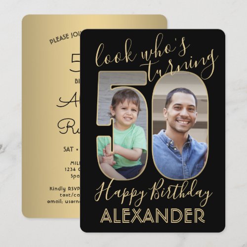 Look Who's 50 Black & Gold Birthday Party 2 Photo