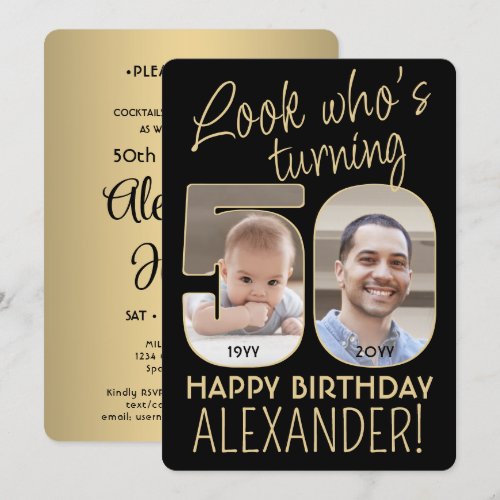 Look Who's 50 Black & Gold Birthday Party 2 Photo