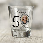Look Who's 50! Photo 50th Birthday Shot Glass<br><div class="desc">Usher in the big 5-0 with style and a personalized touch! With our 'Look Who's 50' party shot glasses, celebrate your milestone birthday with a pinch of fun and a ton of uniqueness. Each glass is designed with a quirky hand-doodled border, your name, and your face replacing the zero in...</div>