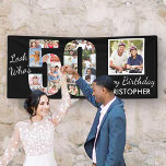 Look Who's 50 Photo Collage Black 50th Birthday Banner<br><div class="desc">Custom 50th birthday banner which you can personalize with a name and some of your favorite photos. The photo template displays your pictures in a photo collage which forms the number 50 as well as one main square picture. The design reads "look who's 50 .. Happy Birthday [your name]".</div>