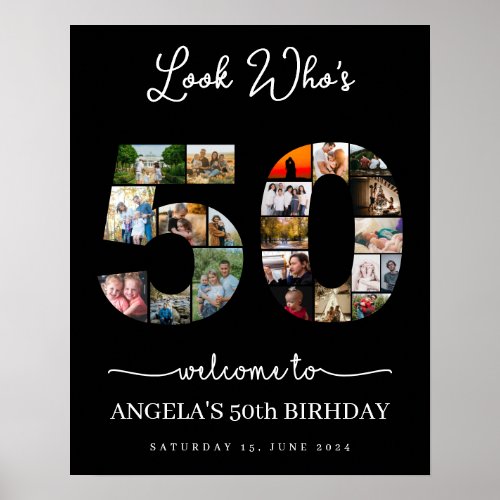 look whos 50 years old birthday photo collage poster