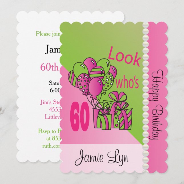 Look Who's 60 | 60th Birthday Invitation (Front/Back)