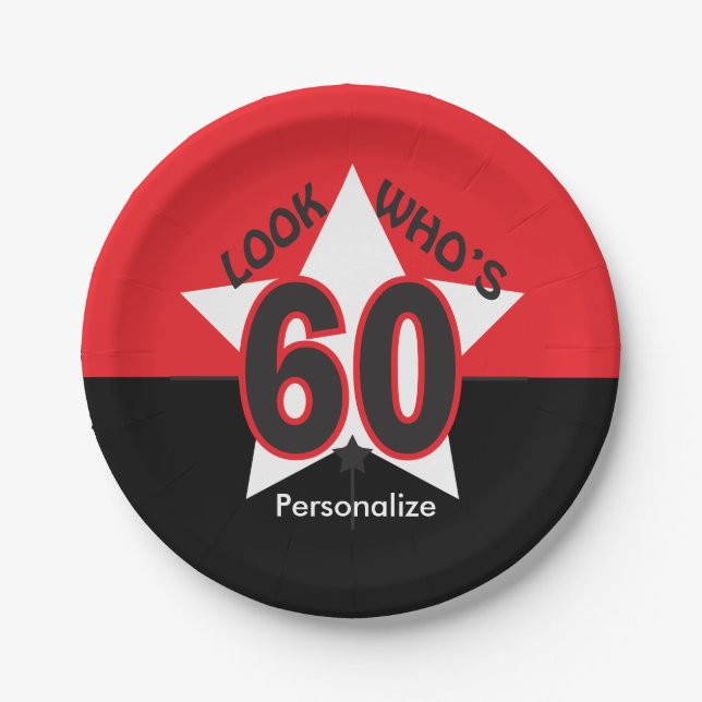 Look Who's 60 | 60th Birthday Paper Plates (Front)