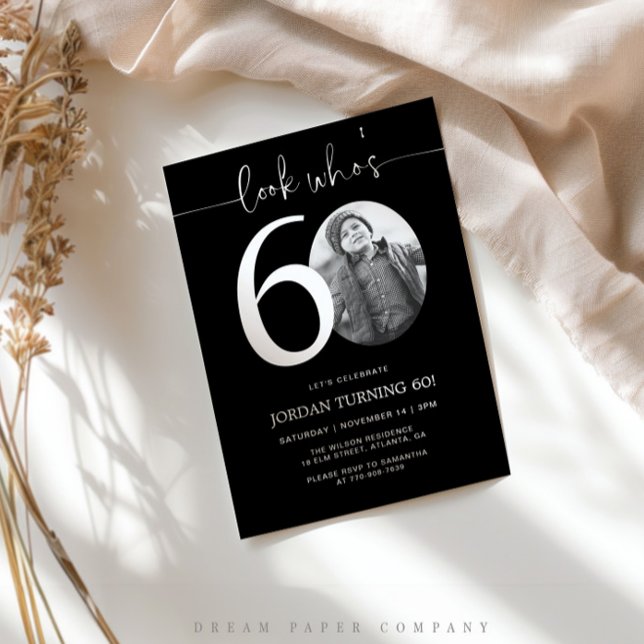 Look Who's 60 | Black 60th Birthday Invite (Creator Uploaded)