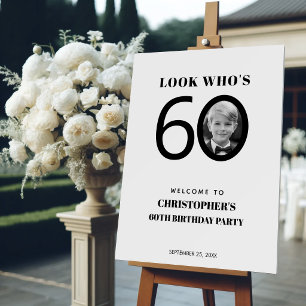 Look Who's 60 Black White 60th Birthday Kid Photo Foam Board