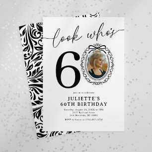 Look Who's 60! Elegant 60th Birthday Photo Invitation