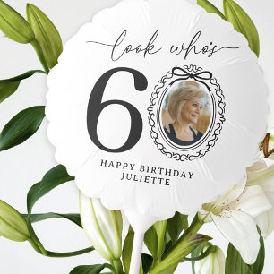 Look Who's 60 Personalized Photo Birthday Balloon